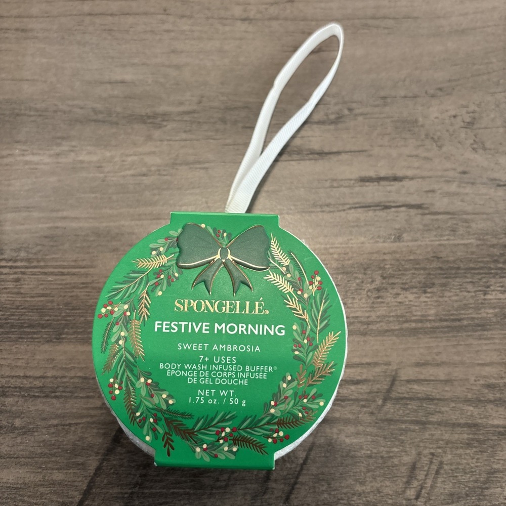 New Spongelle Holiday Ornament Infused Bath Sponge Sweet Ambrosia
